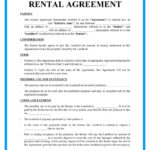 Free Basic Rental Agreement Template For Rental Agreement Sample Template