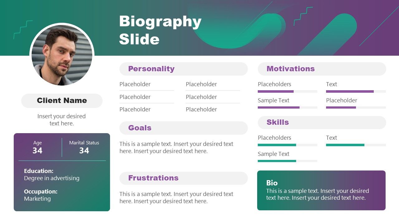 Free Biography Slides For Powerpoint &amp;amp; Google Slides for Free Bio Sample Template