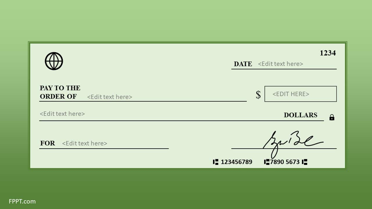 Free Blank Check Template For Powerpoint - Free Powerpoint Templates for Blank Check Template Sample