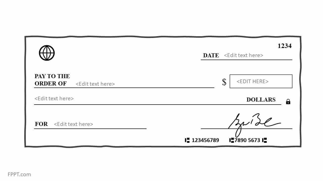 Free Blank Check Template For Powerpoint - Free Powerpoint Templates throughout Blank Check Template Sample