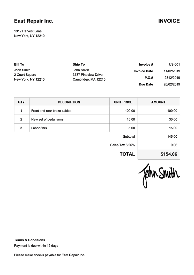 Free Blank Invoice Pdf | 100 Templates To Print &amp;amp; Email regarding Free Invoice Sample Templates