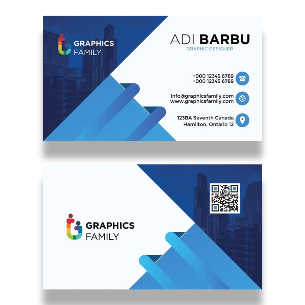 Free Blue Business Card Design Template – Graphicsfamily for Calling Card Sample Template