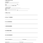 Free Board Meeting Minutes Template | Sample   Pdf | Word – Eforms Regarding Board Meeting Minutes Template Sample