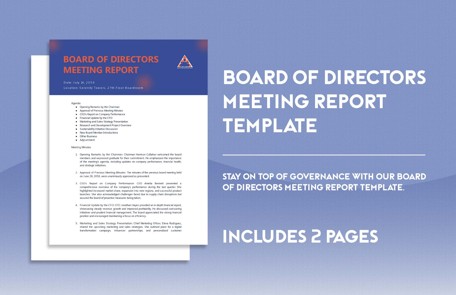 Free Board Report Templates - Download In Word, Google Docs, Excel regarding Board Report Sample Template