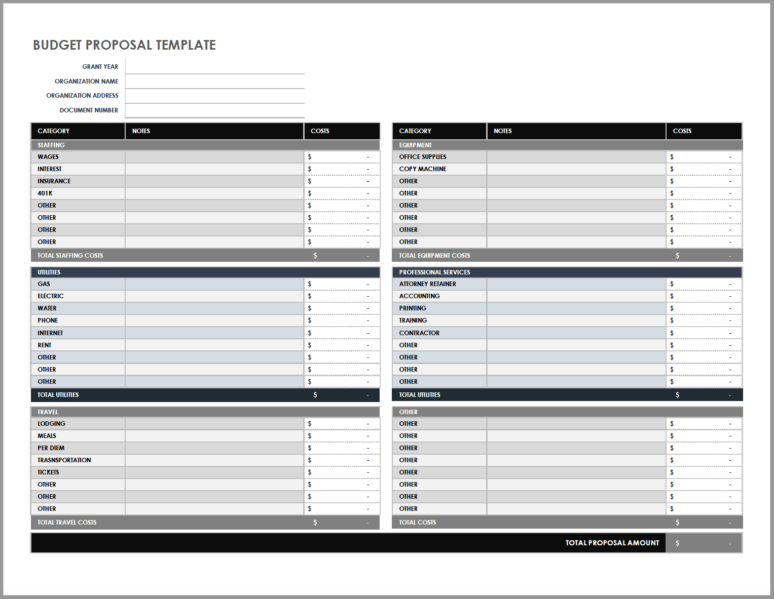 Free Budget Proposal Templates | Smartsheet intended for Budget Request Sample Template