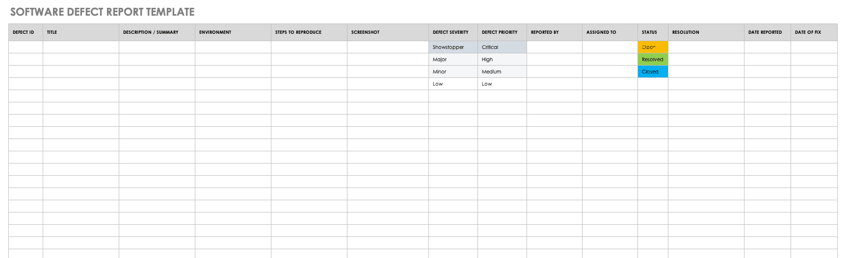 Free Bug Report Templates And Forms | Smartsheet regarding Bug Report Sample Template