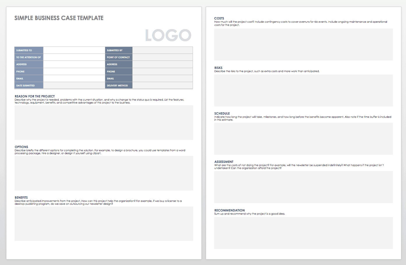 Free Business Case Templates | Smartsheet in Business Case Template Sample