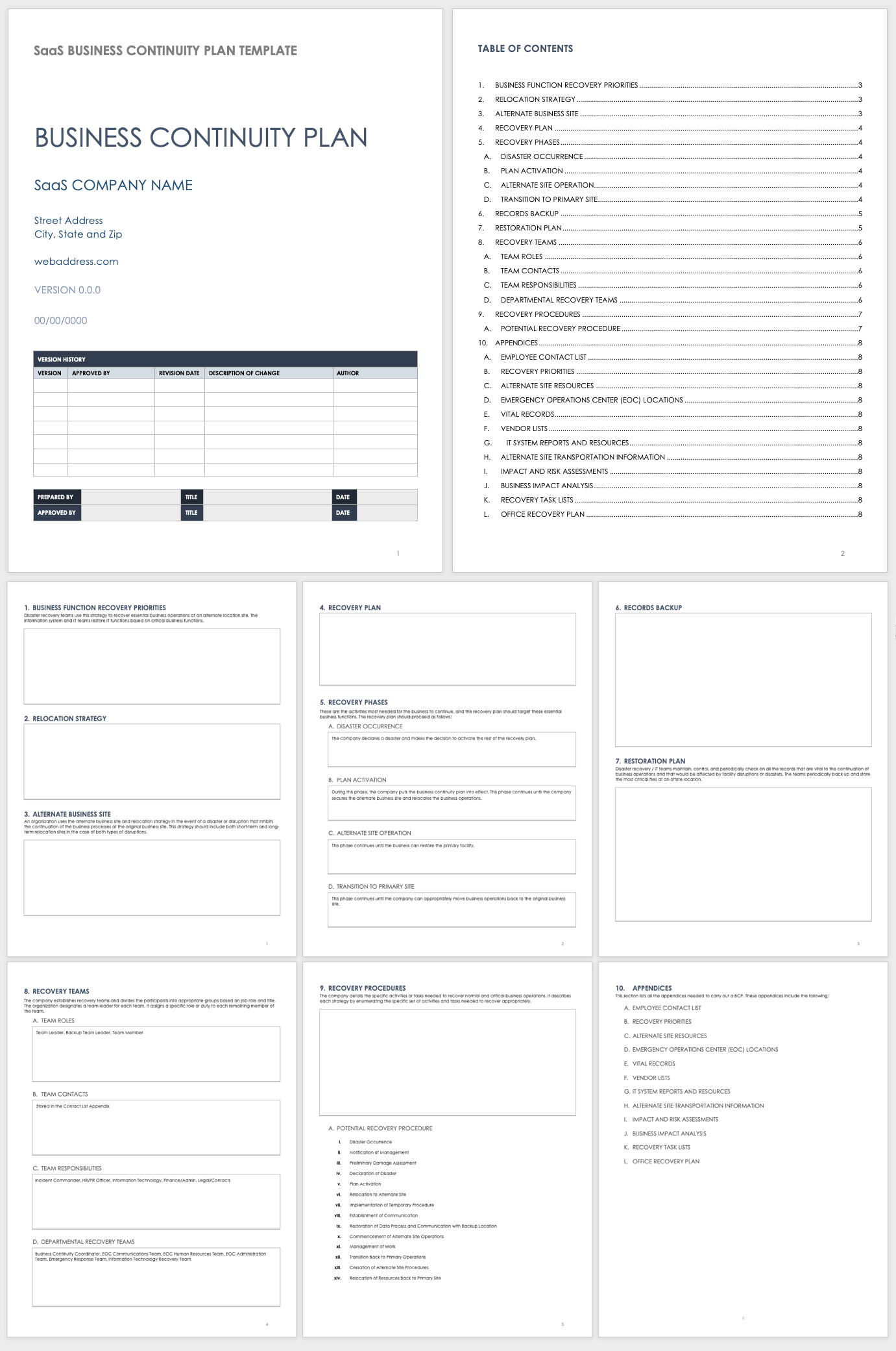 Free Business Continuity Plan Templates | Smartsheet with Disaster Recovery Plan Template Sample