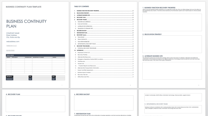 Business Continuity Plan Sample Template