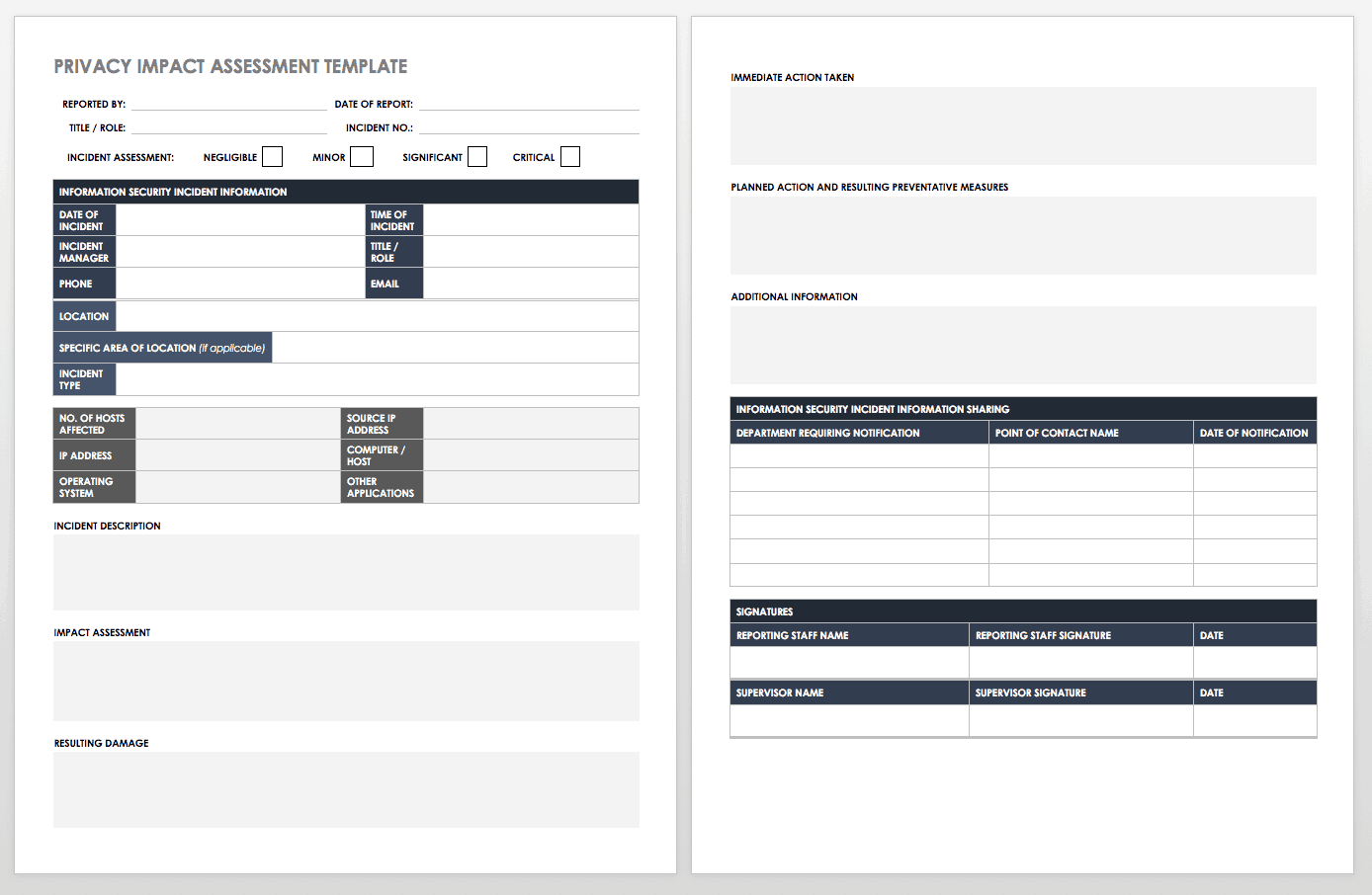 Free Business Impact Analysis Templates| Smartsheet with Business Impact Analysis Sample Template