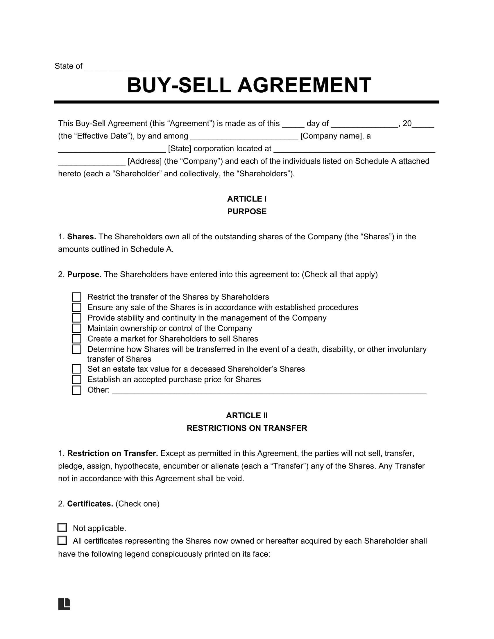 Free Buy-Sell (Buyout) Agreementtemplate | Pdf &amp;amp; Word inside Buy-Sell Agreement Sample Template