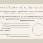 Free Certificate Of Authenticity Templates For Artwork For Certificate Of Authenticity Sample Template