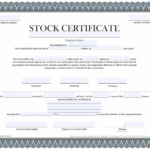 Free Certificate Of Stock Template   Corporate Stock Certificates With Regard To Stock Certificate Template Sample