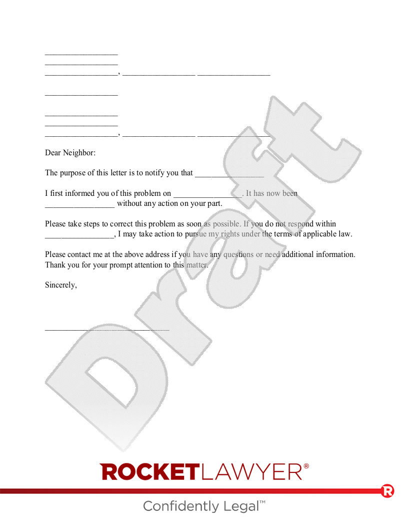 Free Complaint To Neighbor Template &amp;amp; Faqs - Rocket Lawyer with Lawsuit Complaint Sample Template