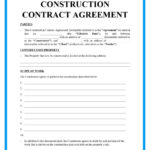 Free Construction Contracts Template For Contract Template Sample