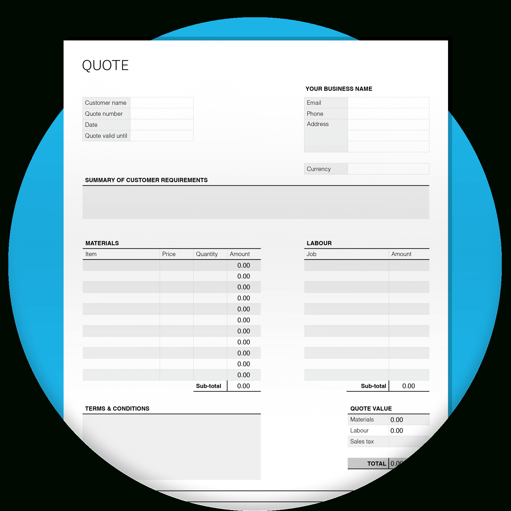 Free Construction Quote Template | Xero Uk within Quotation Template Free Sample