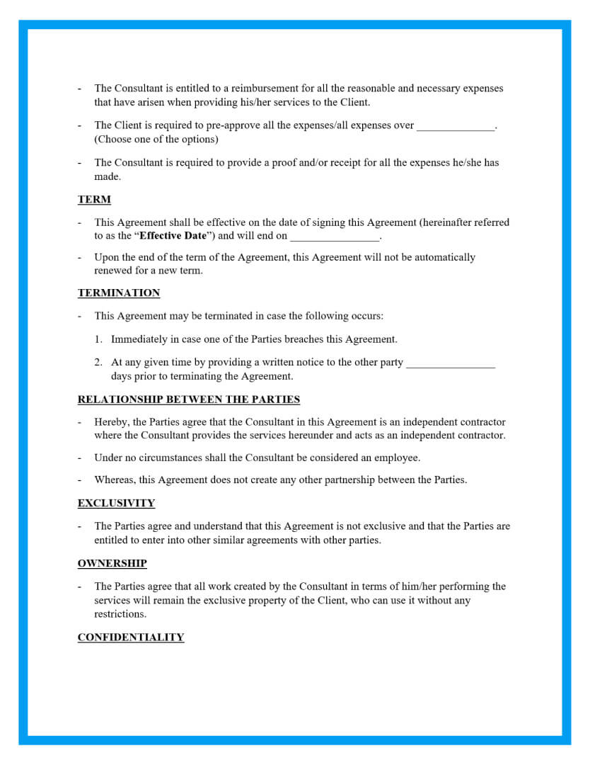 Free Consulting Agreement Template regarding Consulting Agreement Template Sample