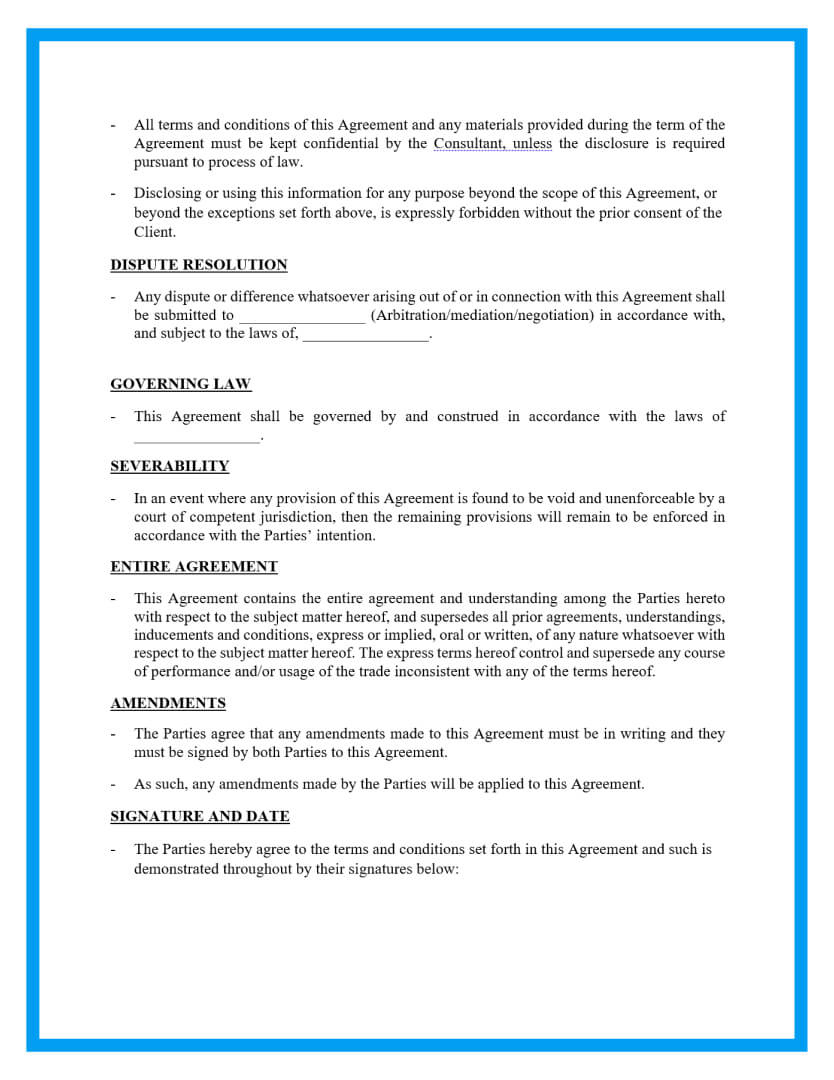 Free Consulting Agreement Template with Consulting Contract Sample Template