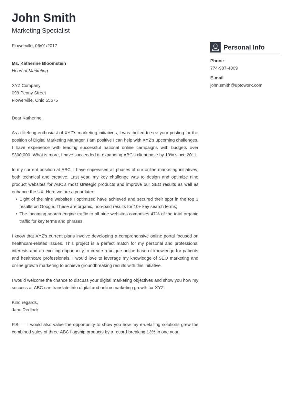 Free Cover Letter Templates [Download Now] in Cover Letter For Job Template Sample