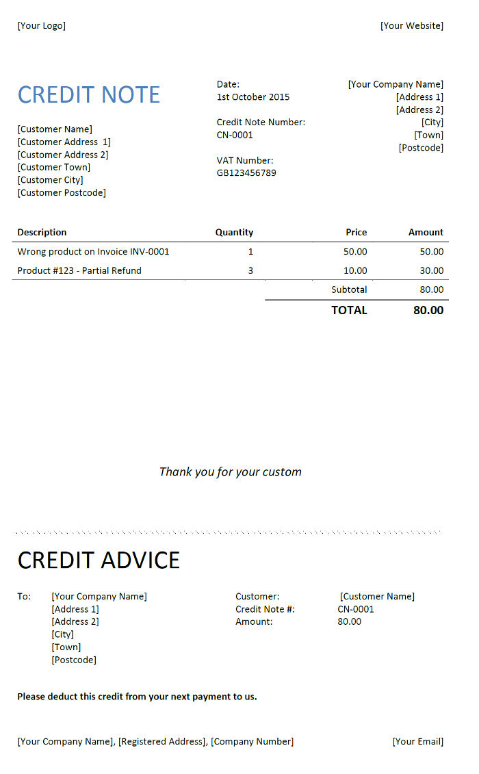 Free Credit Note Templates | Invoiceberry pertaining to Credit Note Sample Template