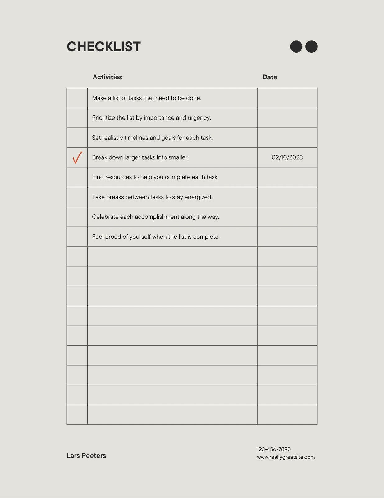 Free Checklist Sample Templates Template Samples Free Checklist Sample Templates Template Samples