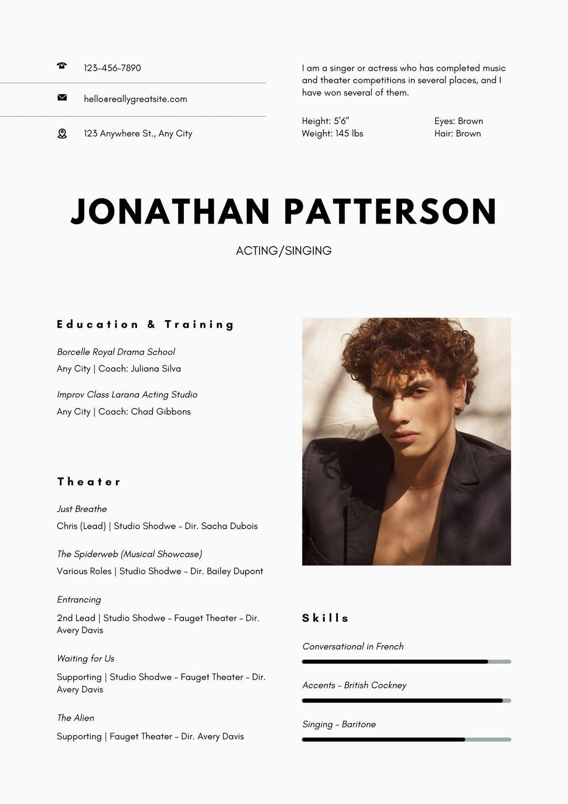 Free Custom Printable Acting Resume Templates | Canva intended for Sample Acting Resume Template