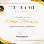 Free, Custom Printable Certificate Of Completion Templates | Canva For Certificate Of Completion Template Sample