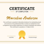 Free, Custom Printable Certificate Of Completion Templates | Canva For Certificate Of Completion Template Sample