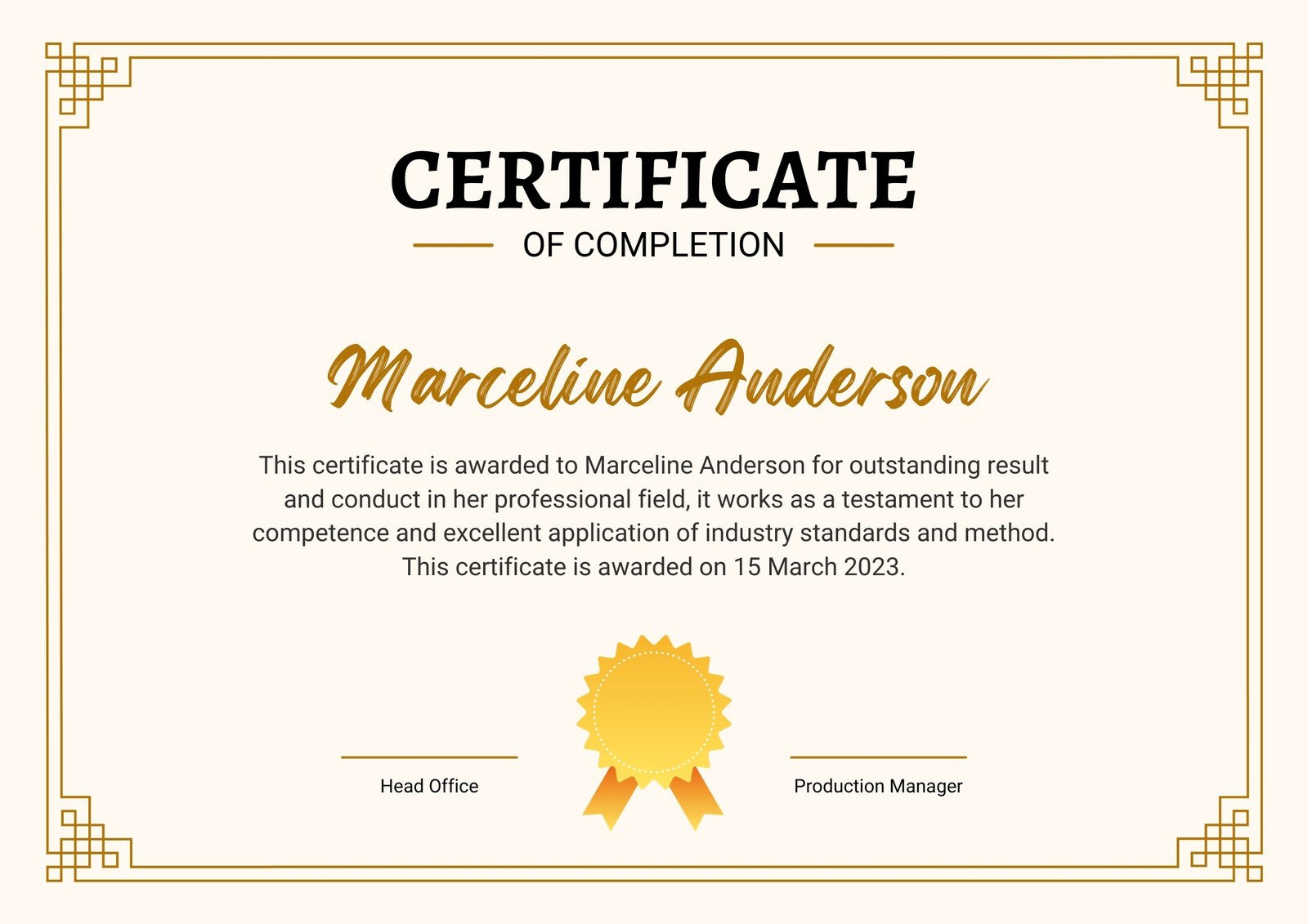 Free, Custom Printable Certificate Of Completion Templates | Canva for Certificate of Completion Template Sample