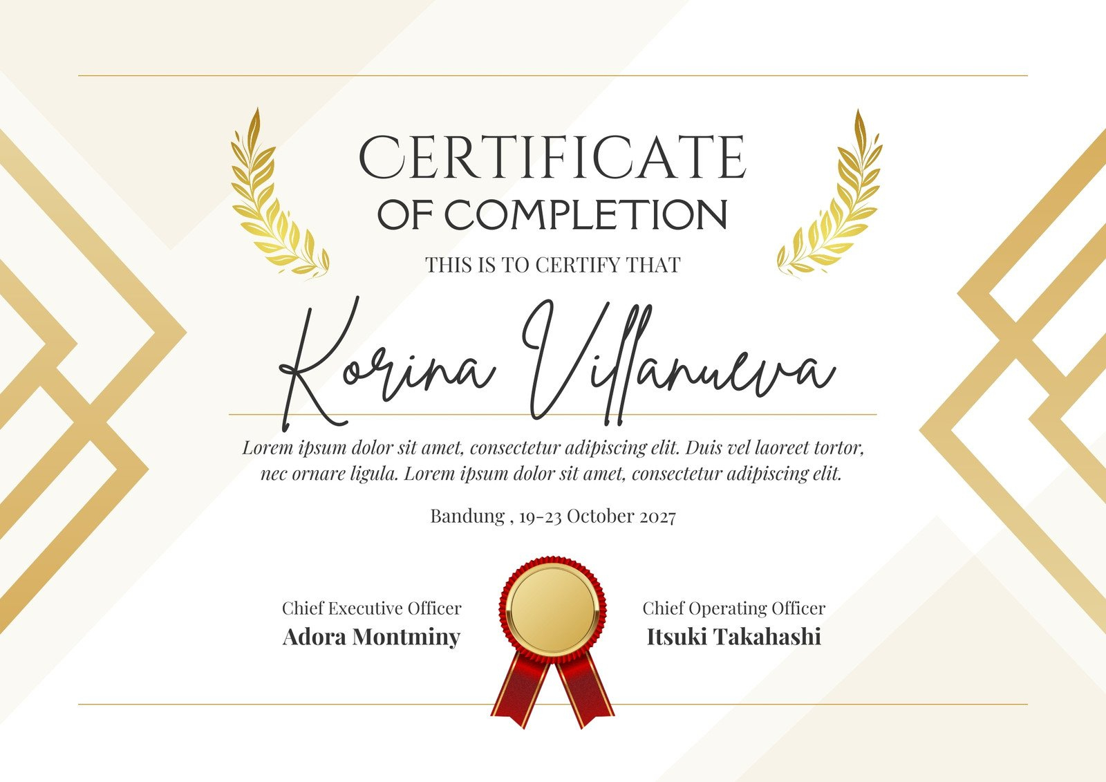 Free, Custom Printable Certificate Of Completion Templates | Canva pertaining to Certificate of Completion Sample Template