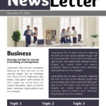 Free Custom Printable Company Newsletter Templates | Canva Within Business Newsletter Template Sample