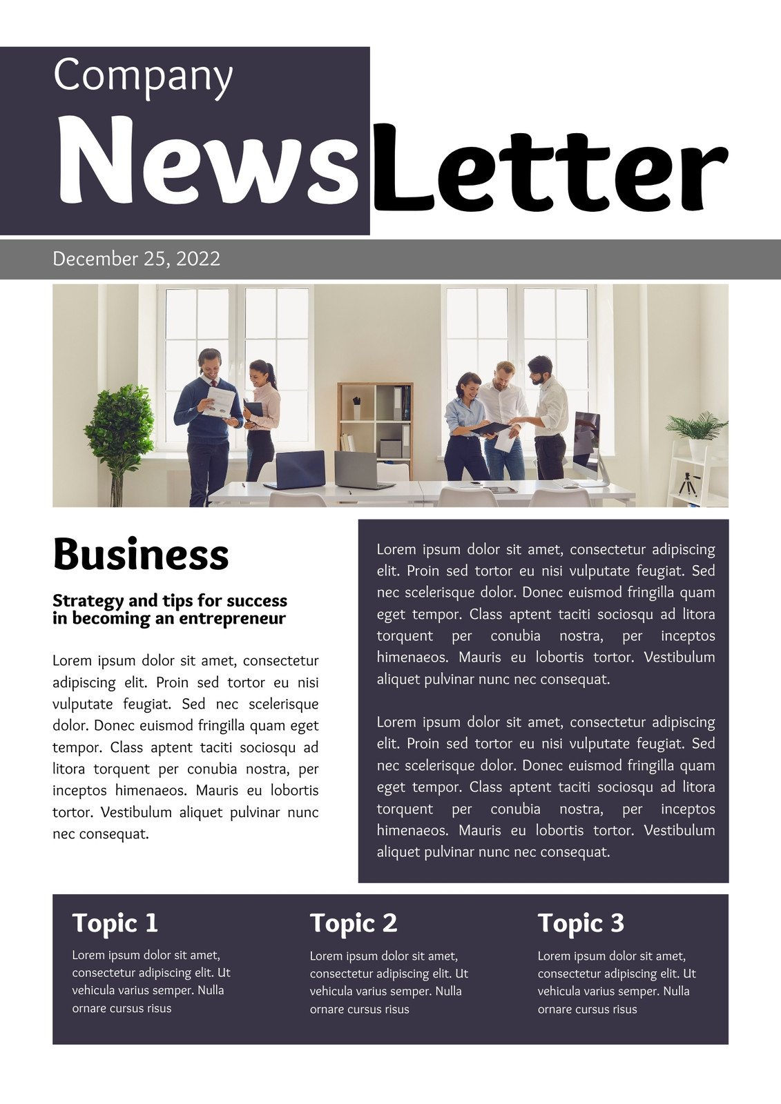 Free Custom Printable Company Newsletter Templates | Canva within Business Newsletter Template Sample