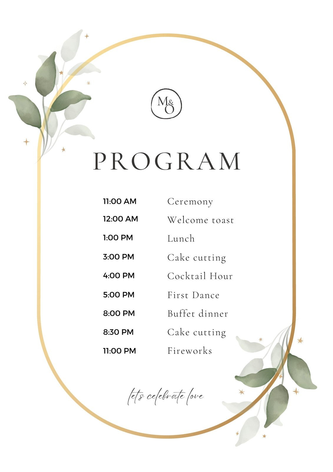 Free, Custom Printable Wedding Program Templates | Canva for Catholic Wedding Program Template Sample