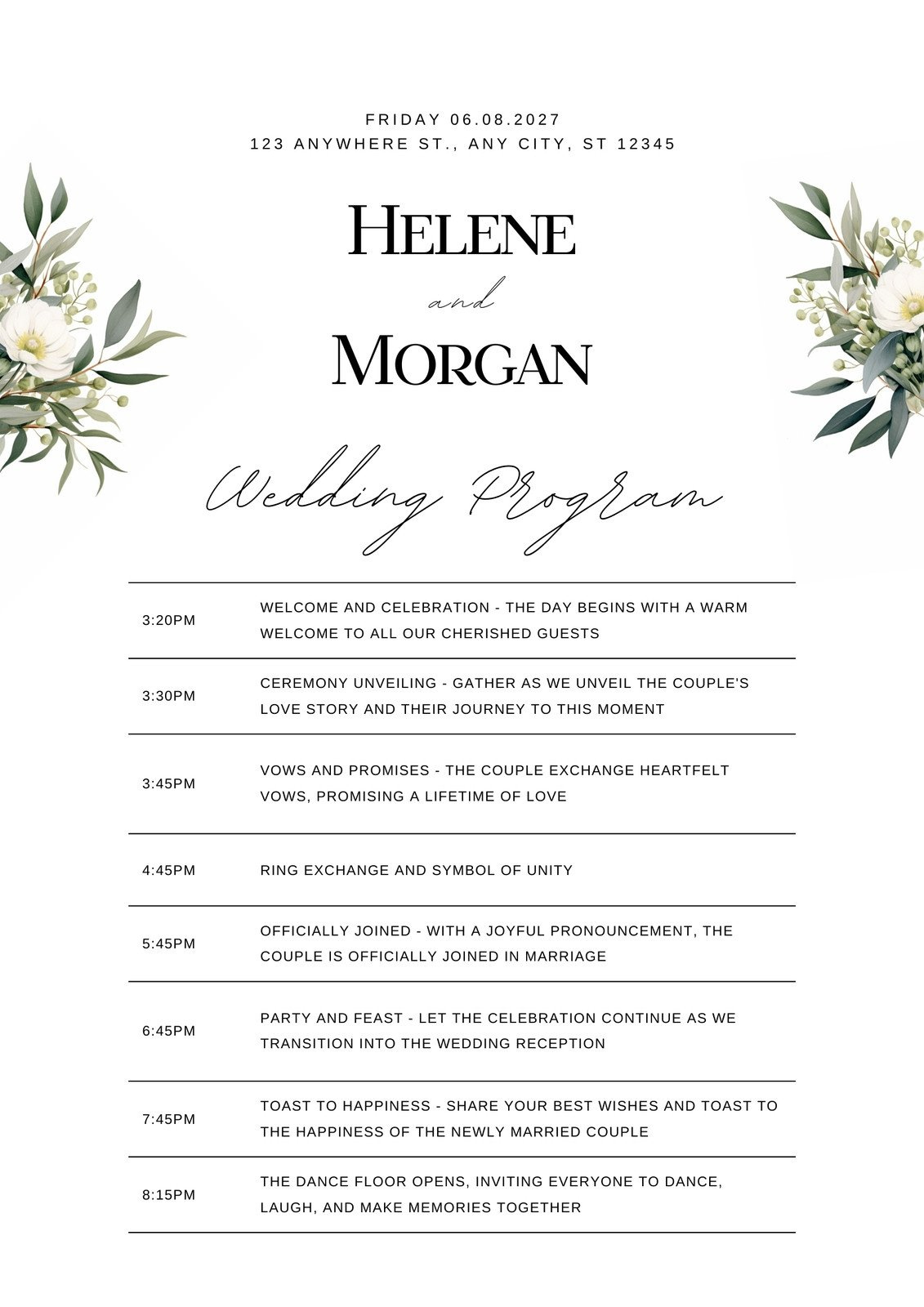 Free, Custom Printable Wedding Program Templates | Canva inside Catholic Wedding Program Template Sample