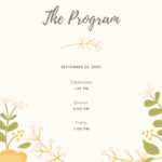 Free, Custom Printable Wedding Program Templates | Canva Pertaining To Free Sample Wedding Programs Templates