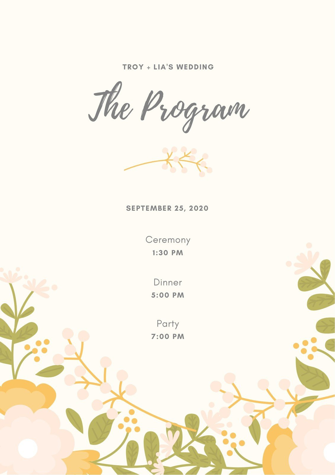 Free, Custom Printable Wedding Program Templates | Canva pertaining to Free Sample Wedding Programs Templates