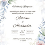 Free Custom Printable Wedding Reception Card Templates | Canva In Invitation Card Template Sample