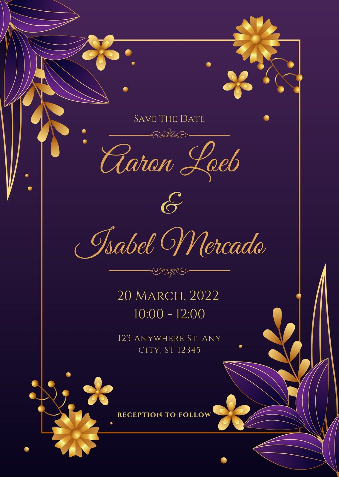 Free Custom Printable Wedding Reception Card Templates | Canva regarding Invitation Card Template Sample