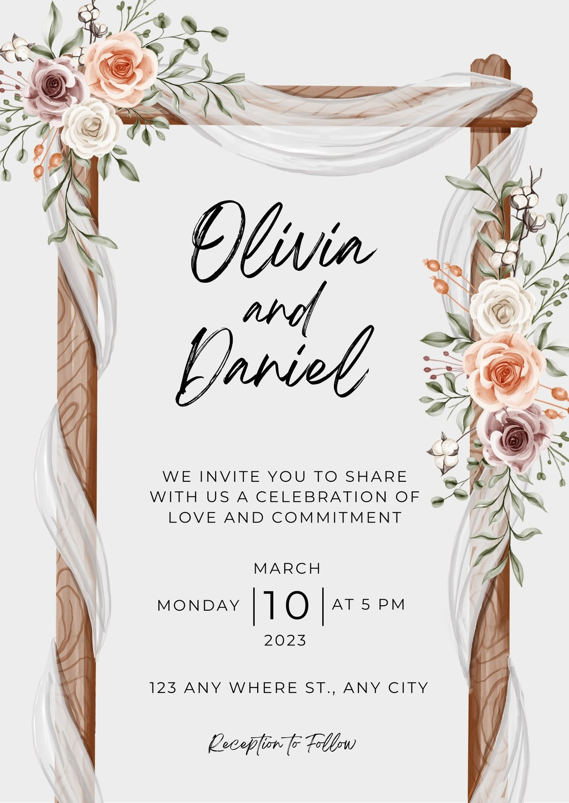 Free Custom Rustic Wedding Invitation Templates | Canva intended for Invitation Template Sample