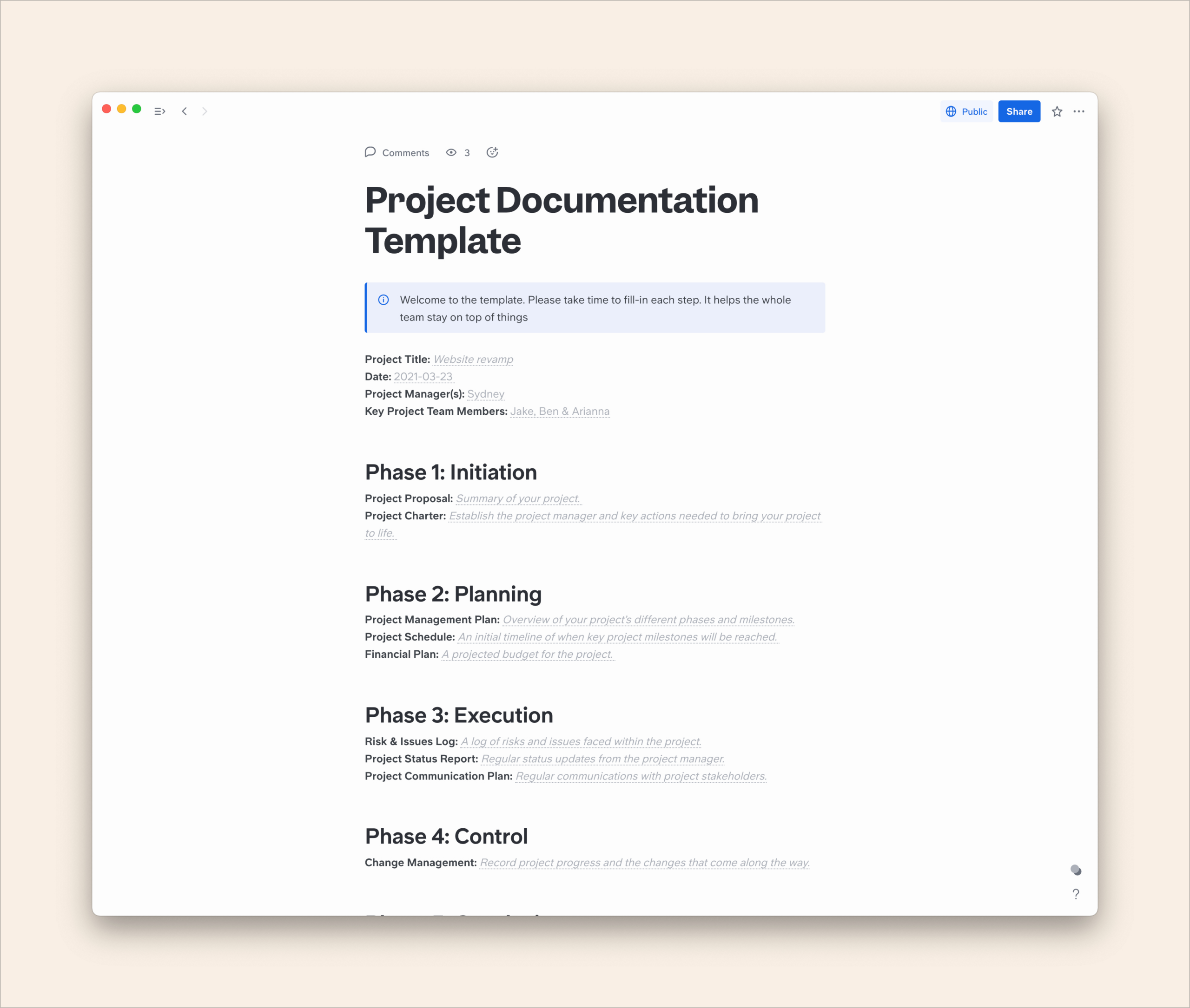 Free Customizable Project Documentation Templates intended for Documentation Sample Template