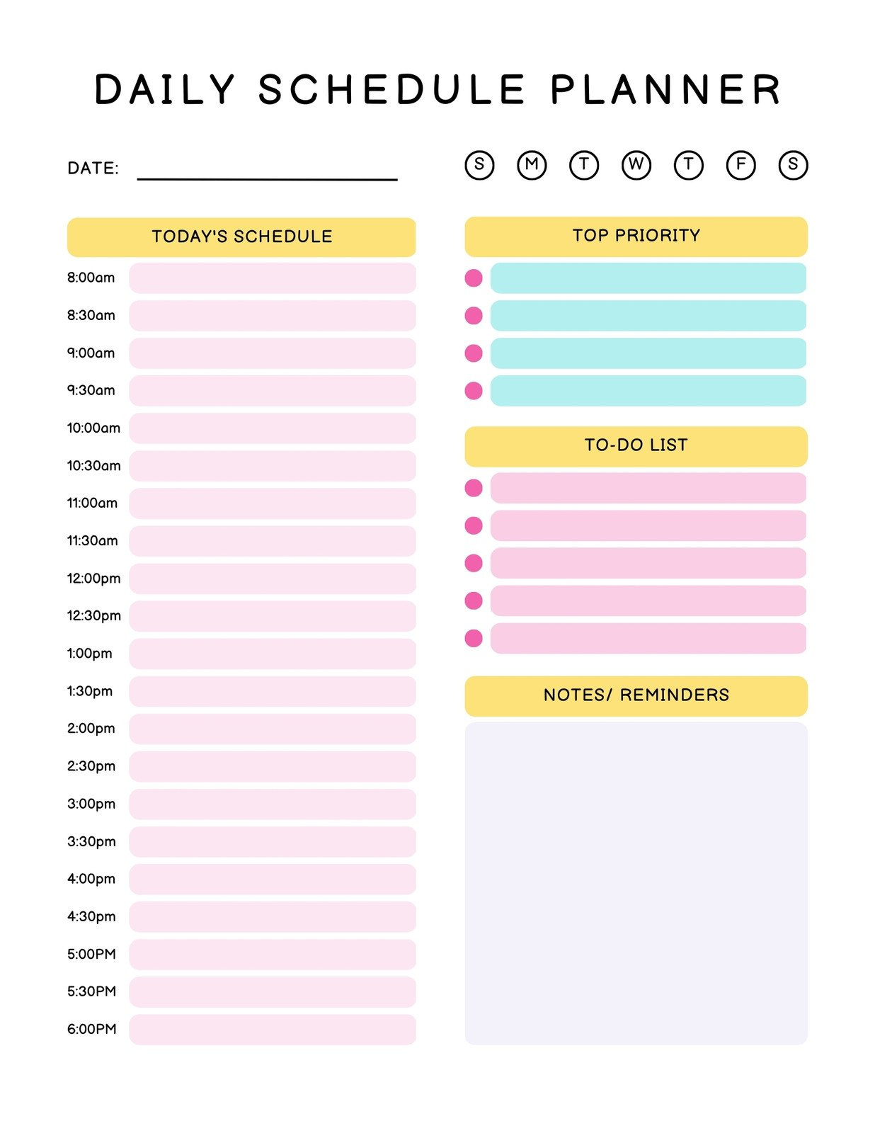 Free Daily Planner Templates To Customize | Canva pertaining to Daily Planner Sample Template