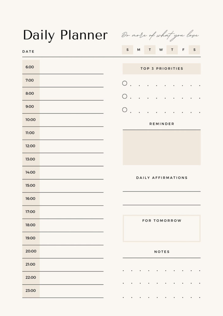 Daily Planner Sample Template