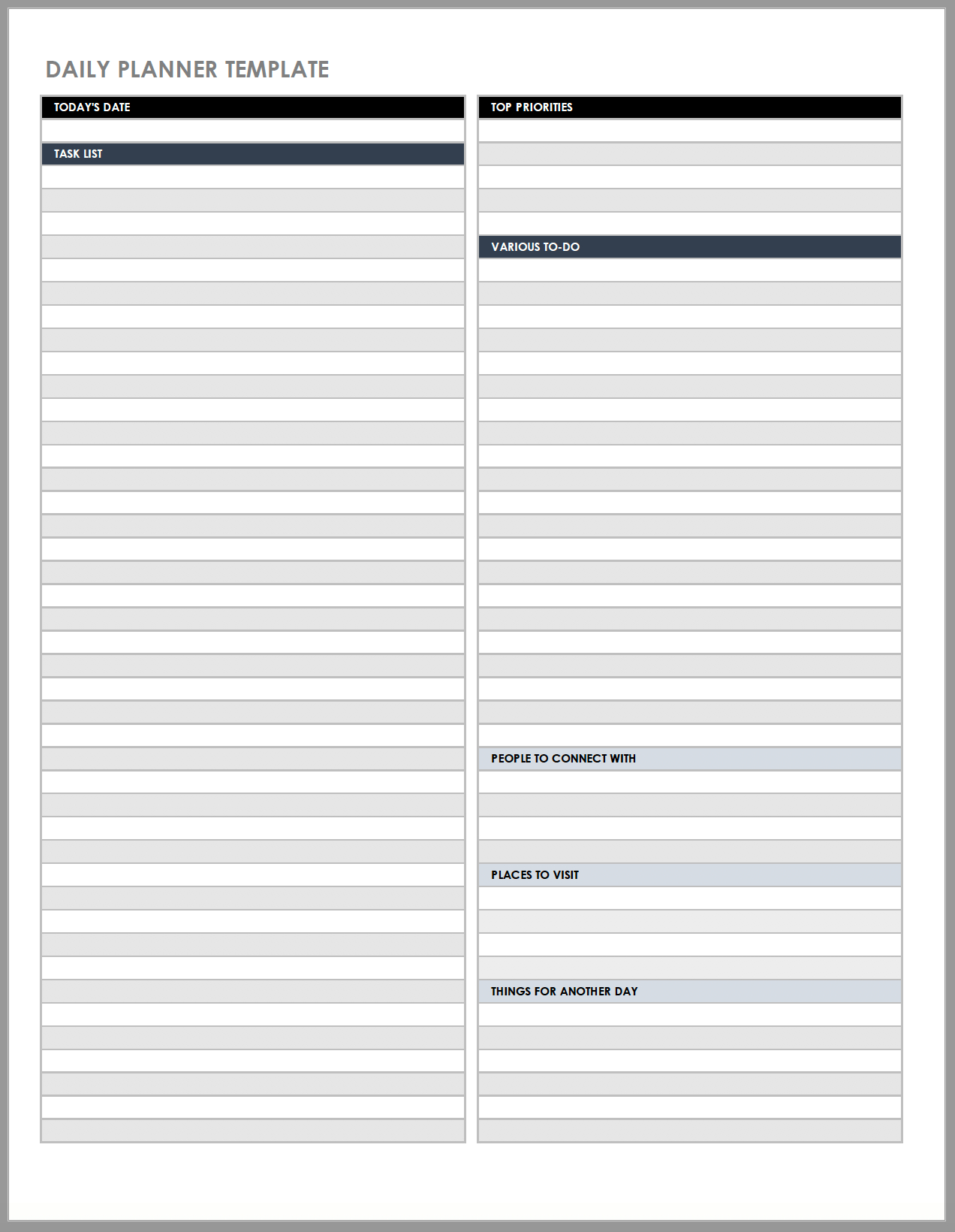 Free Daily Work Schedule Templates | Smartsheet in Daily Planner Sample Template