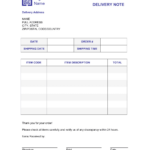 Free Delivery Note Template 2024 [Download .Docx] | Business In A Box™ Intended For Delivery Order Sample Template