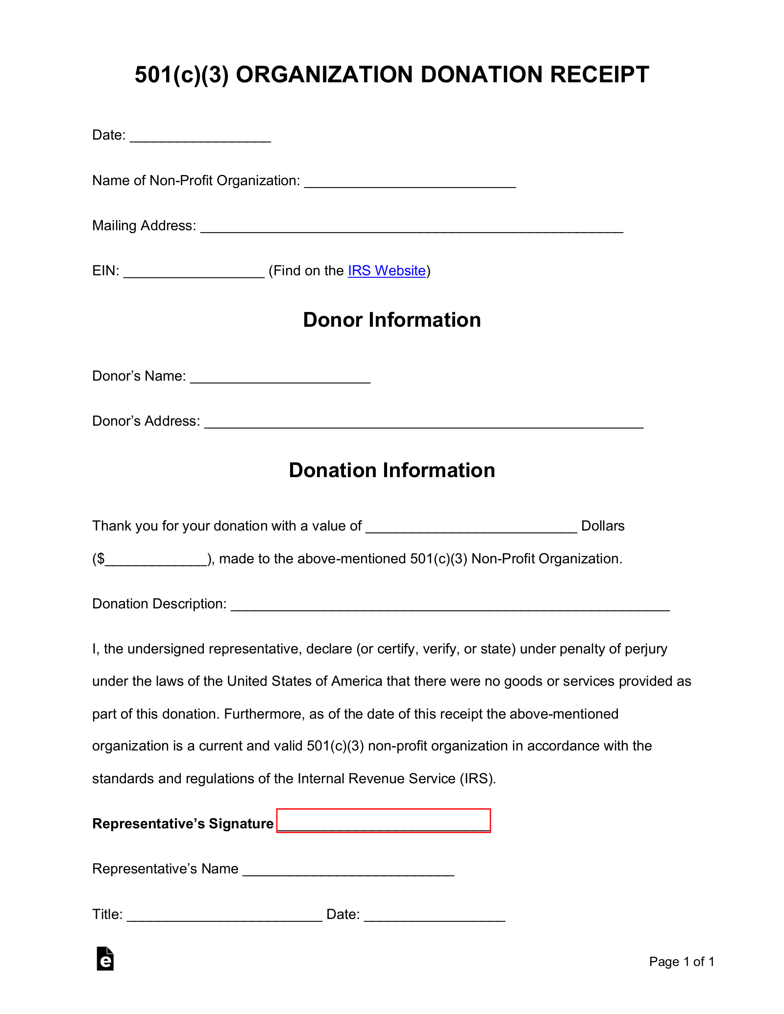 Free Donation Receipt Template | 501(C)(3) - Pdf | Word – Eforms inside Donation Form Template Sample