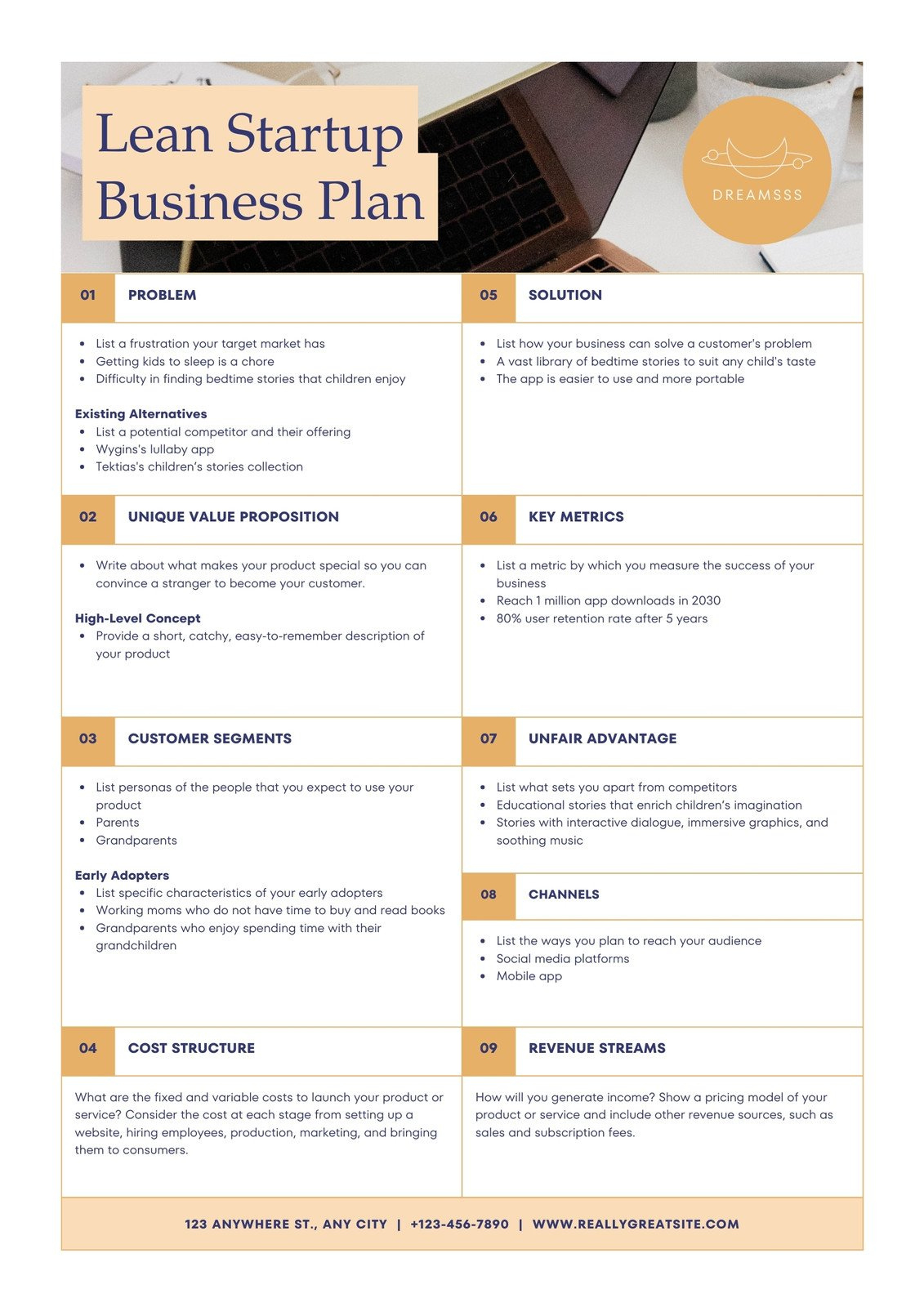 Free Editable And Printable Business Plan Templates | Canva for Sample Business Plan Template