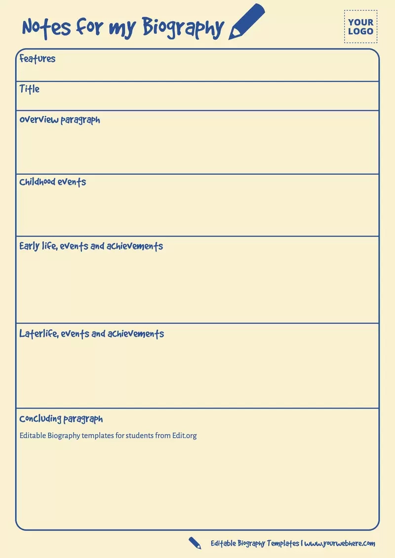 Free Editable Biography Templates intended for Biosketch Template Sample