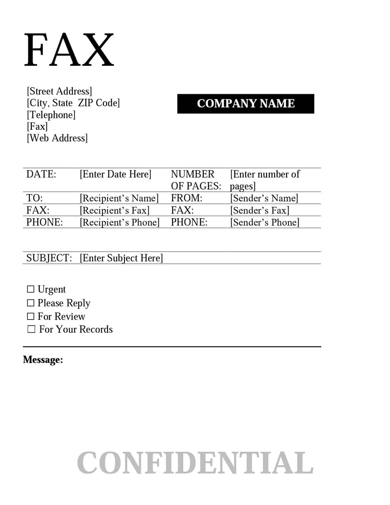 Free Editable Fax Cover Sheet Template | Word-Pdf-Excel-Image for Fax Sheet Sample Template