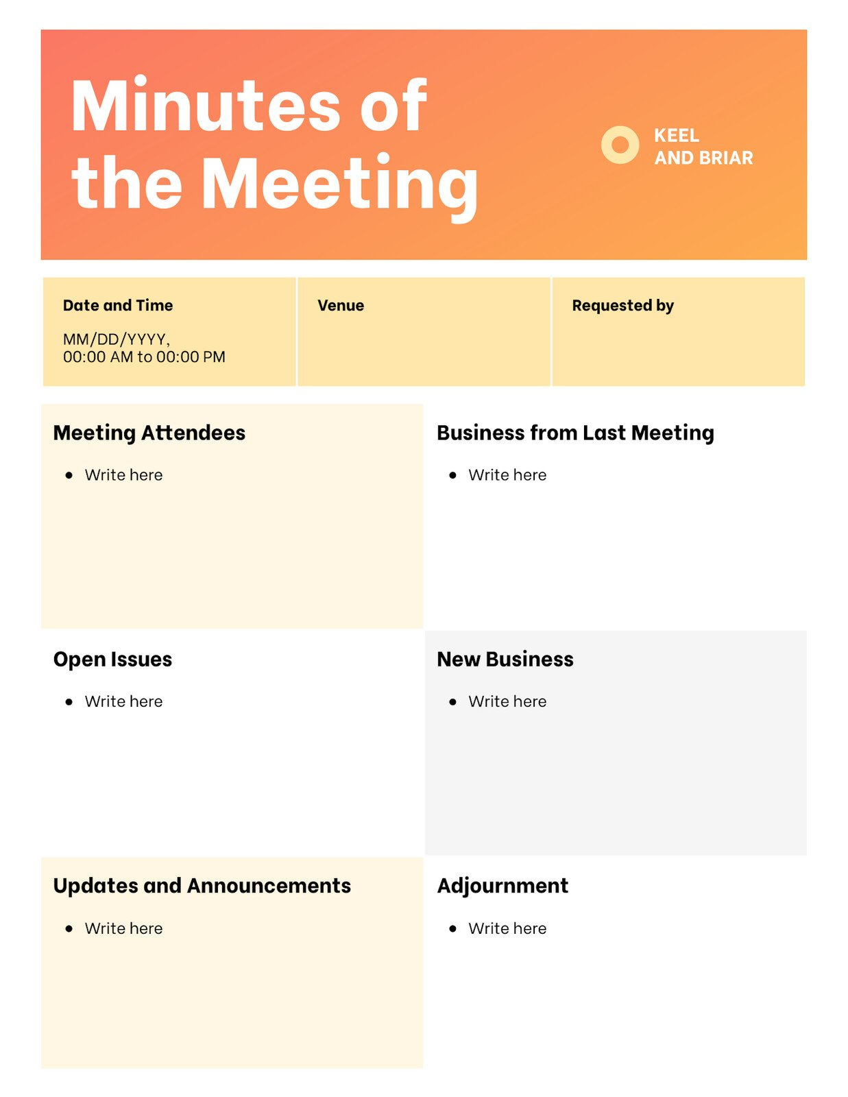 Free, Editable, Printable Meeting Minutes Templates | Canva within Business Meeting Minutes Sample Template