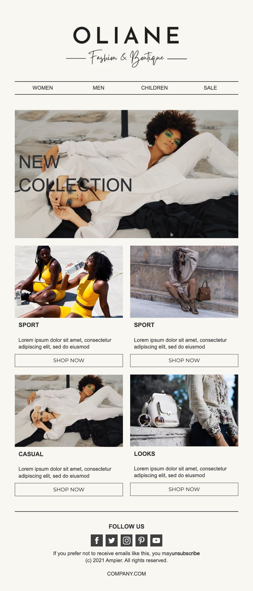 Free Email Newsletter Templates For Clothing Brands in Newsletter Sample Templates